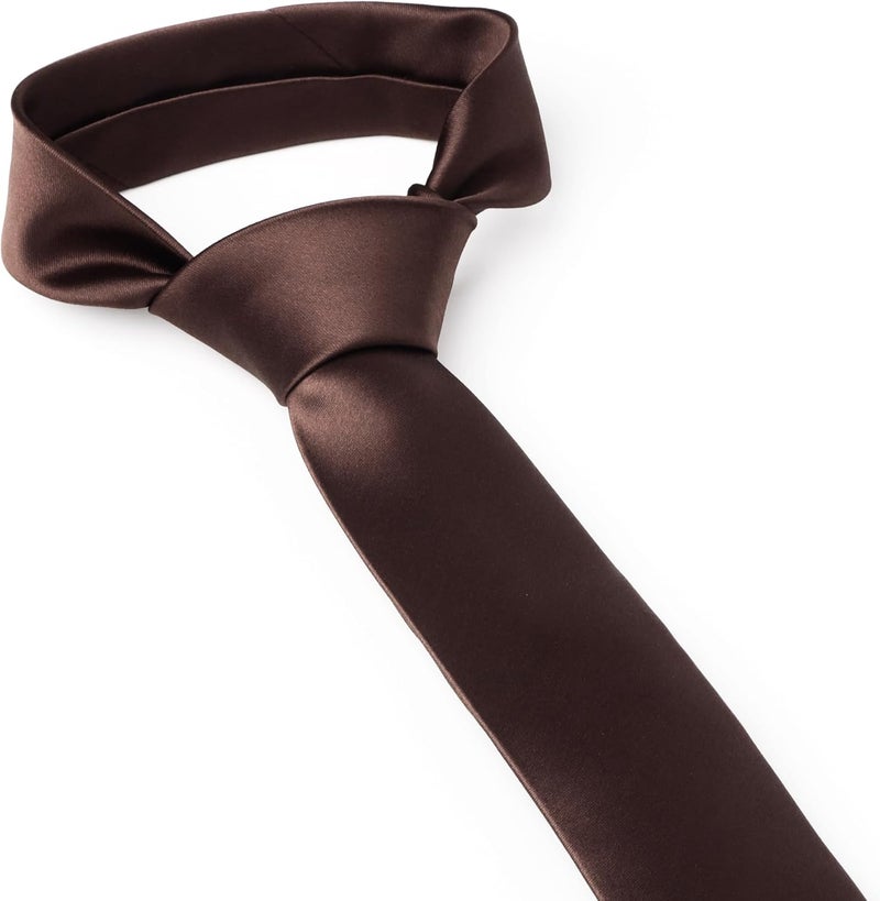 DR ANISON Skinny Tie Men Women 2" (5CM) Slim Necktie Solid Thin Ties Formal - Image 2